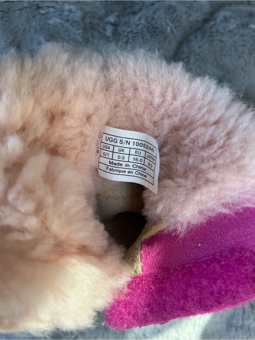 UGG Pink Heart Kids Booties with Plush Lining